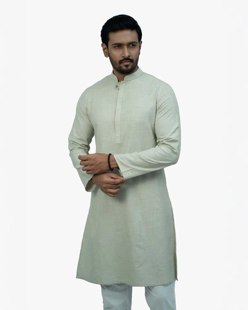 AGNIV Comfortable Premium Sage Green Cotton Men’s Panjabi