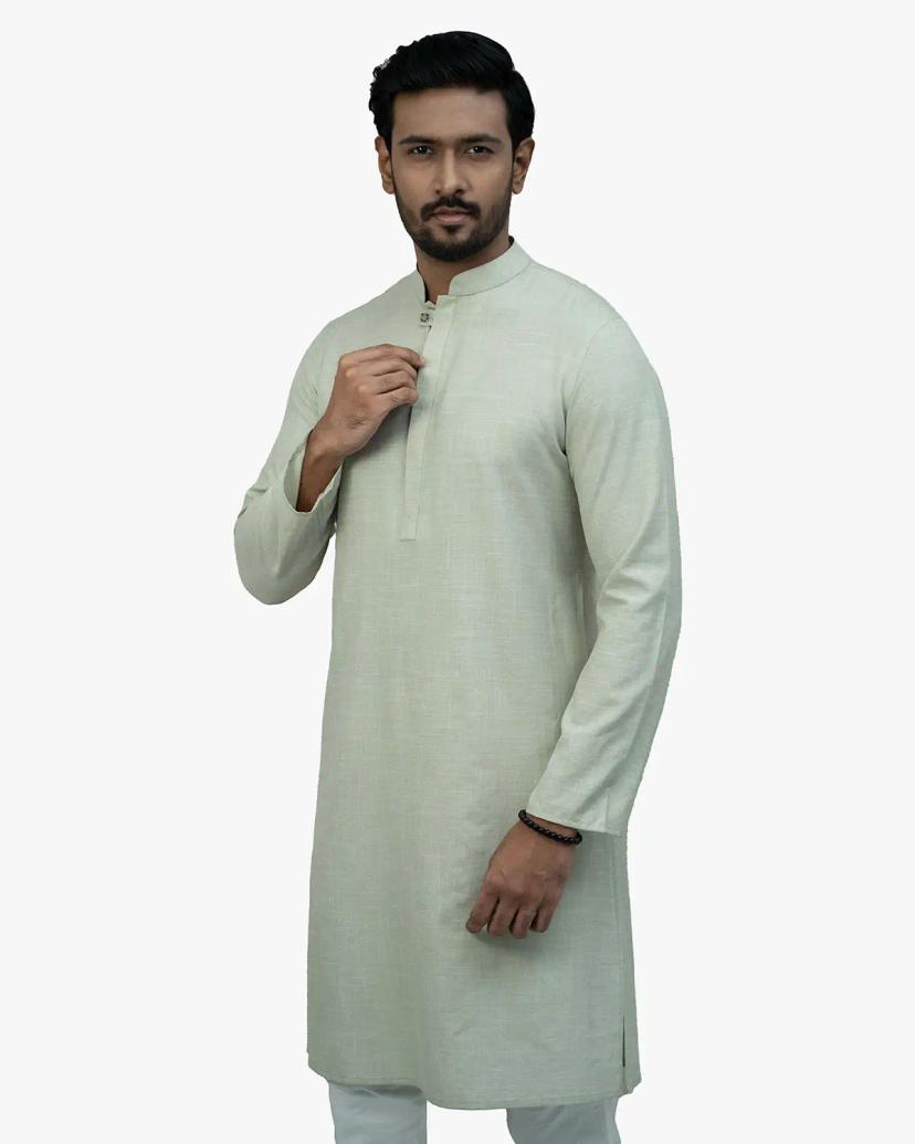 AGNIV Comfortable Premium Sage Green Cotton Men’s Panjabi