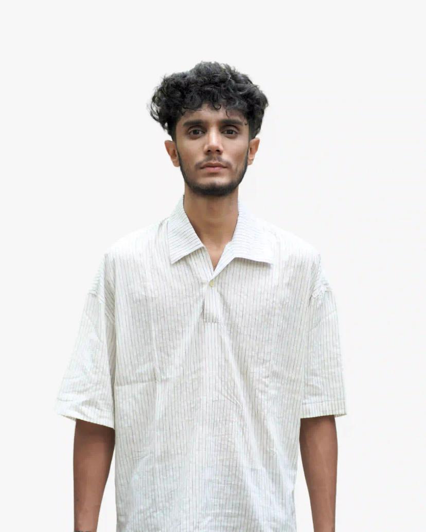 Men’s Loose Fit Drop Shoulder Cuban Shirt Half Sleeve