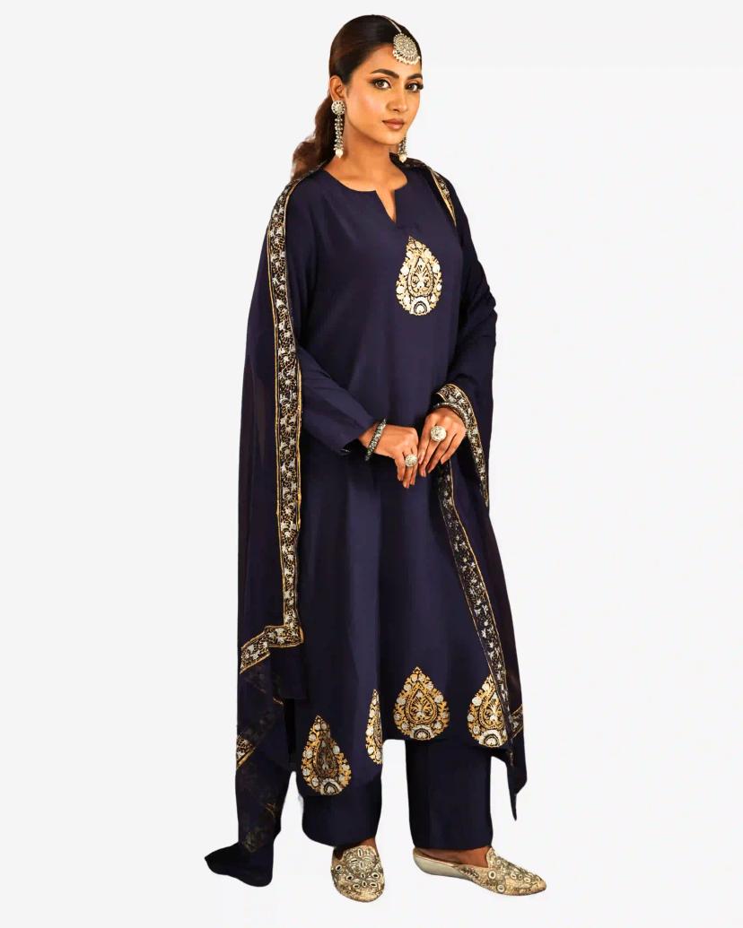 Nilanjona Royal Blue Premium Women’s Traditional 3-Piece Salwar Kameez