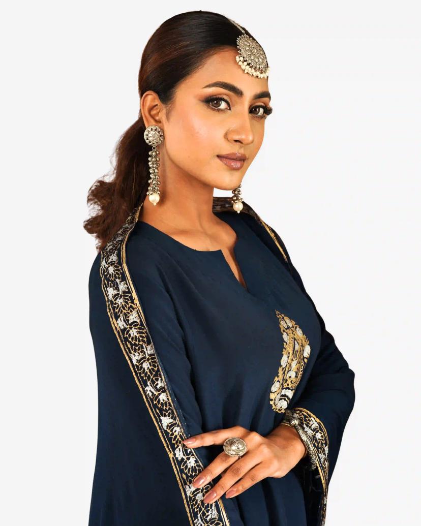Nilanjona Royal Blue Premium Women’s Traditional 3-Piece Salwar Kameez