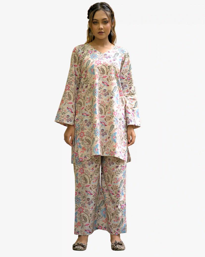 LUNA Cotton 2-Piece: Stylish and Comfortable Women Co-Ords with a Classic Shalwar Kameez Design